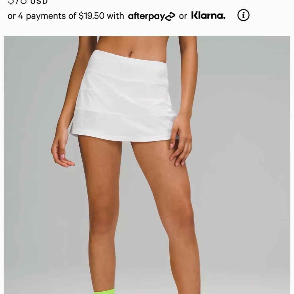 lululemon pace rival mid rise skirt